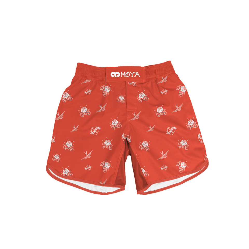 LOVE X HATE RED TRAINING SHORTS