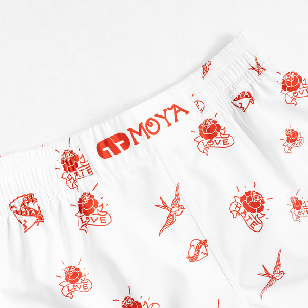 LOVE X HATE WHITE TRAINING SHORTS