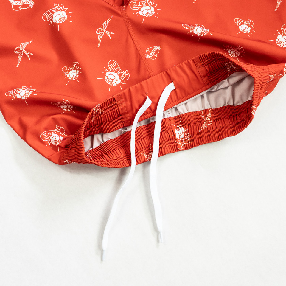LOVE X HATE RED TRAINING SHORTS