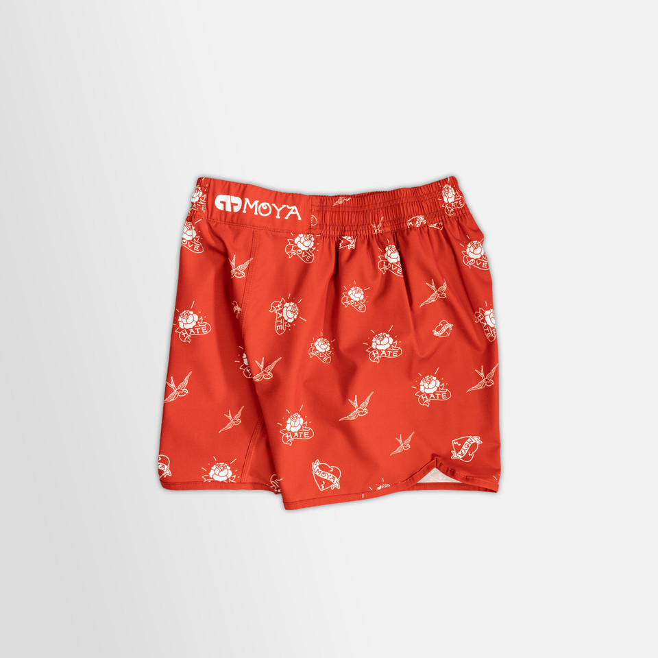 LOVE X HATE RED TRAINING SHORTS